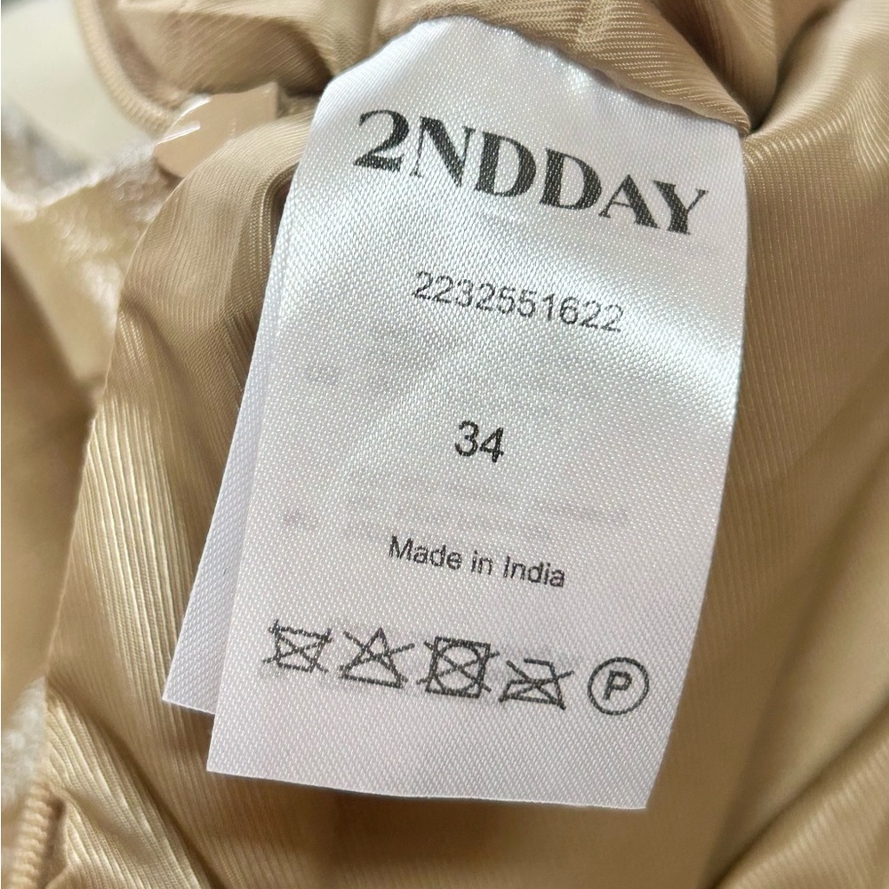 Luxury Lambskin Leather Skirt ‘Cecilia’ - in Cornstalk Neutral- Size XS (34) - Picture 10 of 10